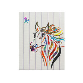 実質の木フレームの概要の馬の絵画、伸ばされたサテンのリボンの芸術