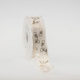 ベージュ ホイルのバレンタイン デーのギフトの包装のための金によって印刷される綿のリボン