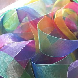 熱伝達/昇華虹のGrosgrain Ribbonの19mmのオーガンザのクリスマスのリボン