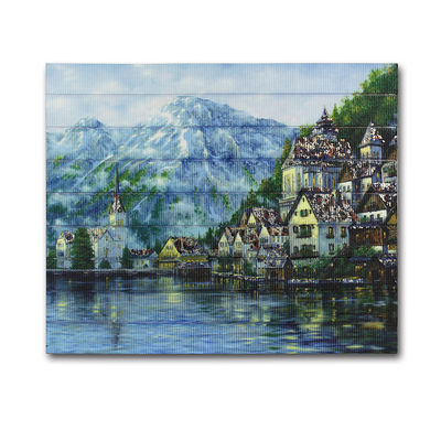 洗濯できる雪場面山のリボンの風景画