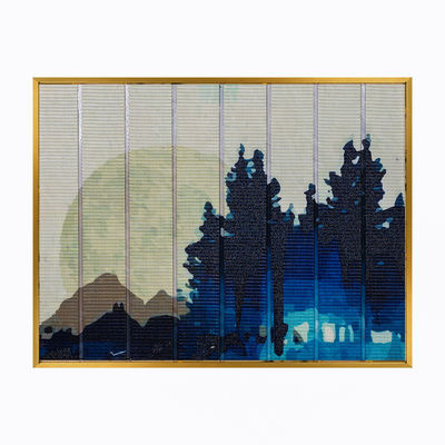 家の装飾夜場面リボンの概要の絵画